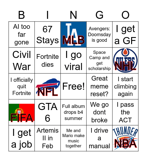 2026 Bingo Card
