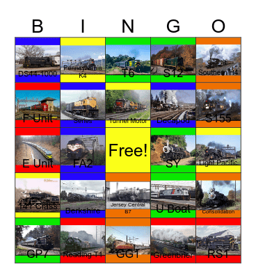 Erie and other Railroads in New Jersey that I would like to take photographs with Carmen one day Bingo Card