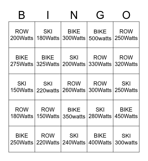 WATTS BINGO Card