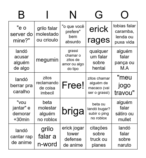 bingo da call Bingo Card