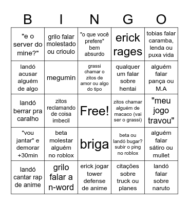 bingo da call Bingo Card