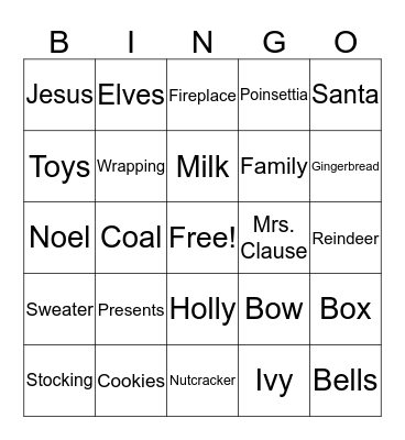 Christmas Bingo! Bingo Card