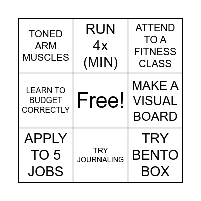 JANUARY Bingo Card