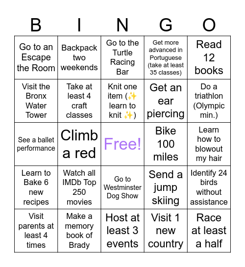 Deb’s Bingo Card