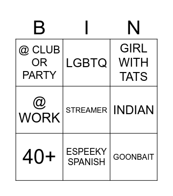 TIKTOK LIVE BINGO Card