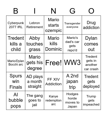2026 Bingo Card