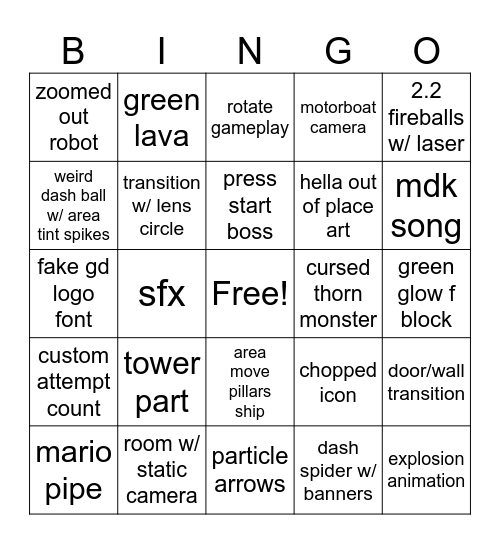 Pixel Slop Bingo Card