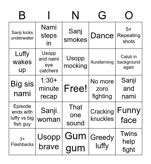 go go wake up Bingo Card
