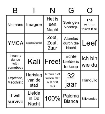 NIEUWJAARSBORREL St. Joris Bingo Card