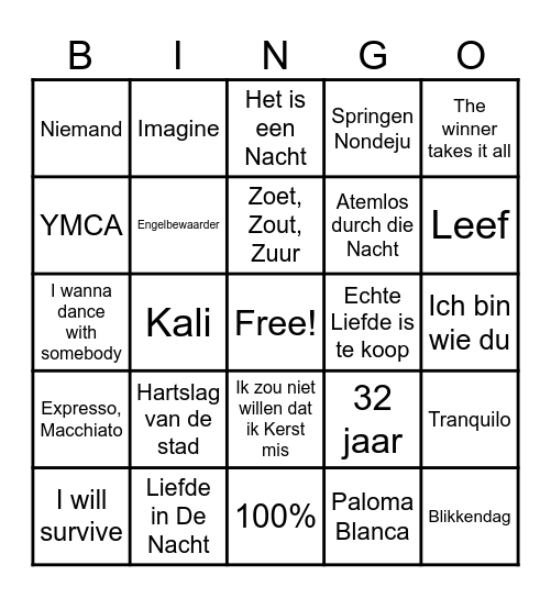 NIEUWJAARSBORREL St. Joris Bingo Card