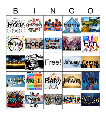 Happy New Year Bingo Card