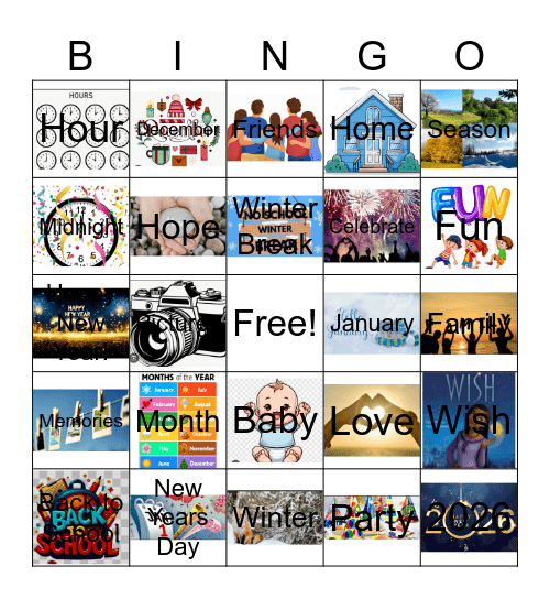 Happy New Year Bingo Card
