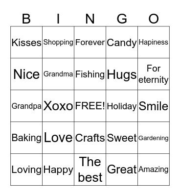 Merry Christmas 2016 Bingo Card