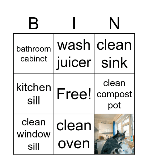 chore bingo Card