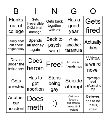 yaya 2026 bingo Card