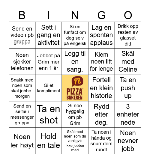 PB Julebord bingo Card
