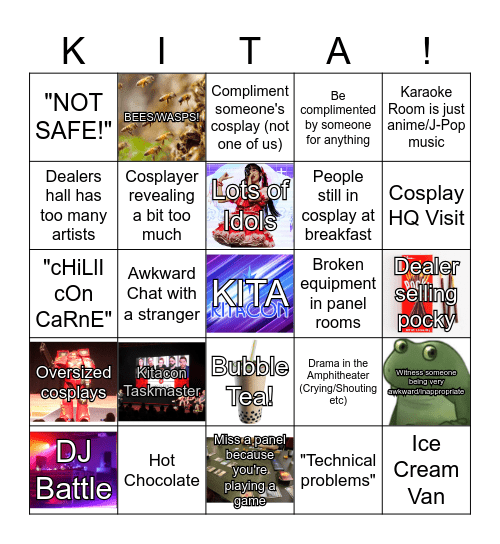 Kitacon 2026 Bingo Card