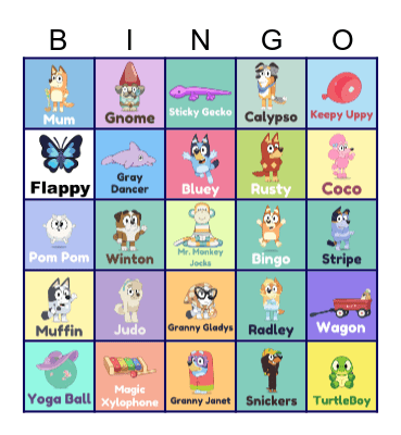 Bluey's Bingo Card