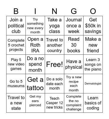 2026 Bingo Card