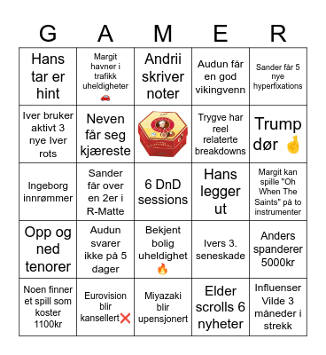 Bingo bois 2026 Bingo Card