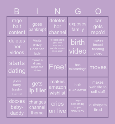 2026 Vanessa Martin Bingo Card