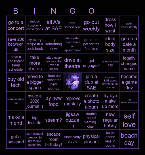 2026 GOALS/VISIONS BINGO CARD Bingo Card