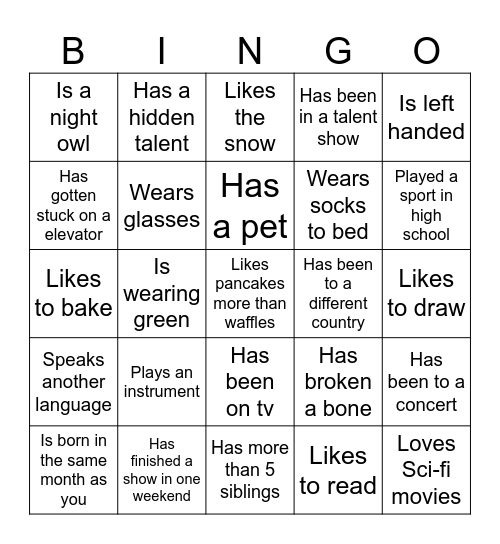 Find Someone Who… Bingo Card