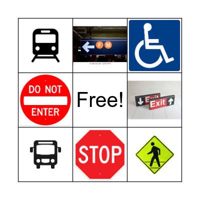 Travel Sign Bingo Card