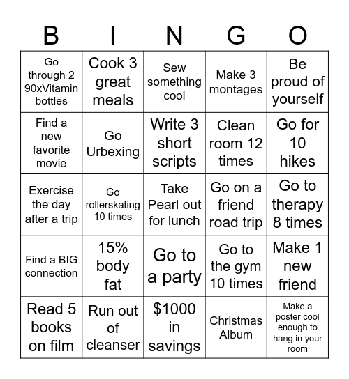 2026 Bingo Card