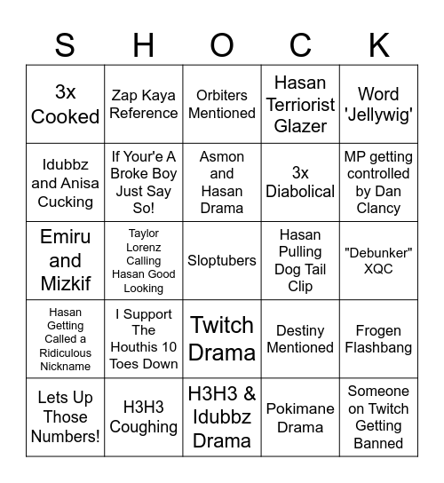 More Pegasus Bingo Card