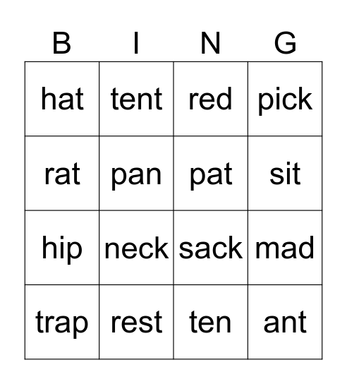 JP Groups 1,2 Bingo Card