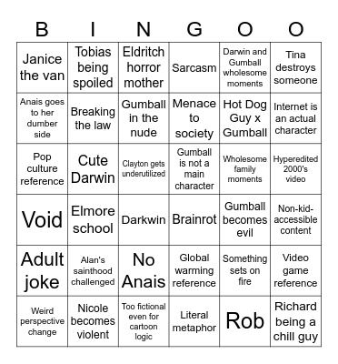 TAWOG & TWWWOG Bingo Card