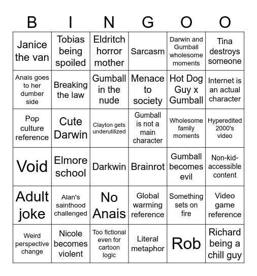 TAWOG & TWWWOG Bingo Card