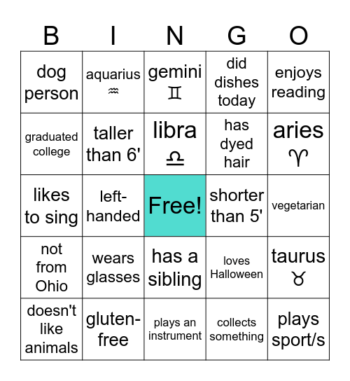 Huckleberry House Bingo Card