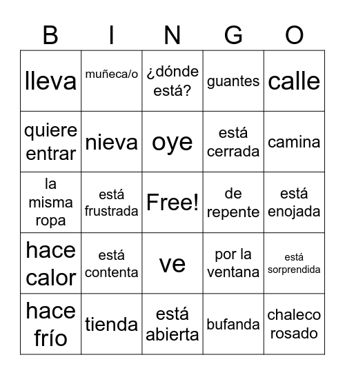 LA HISTORIA DE ALMA Bingo Card