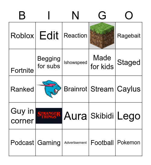 Calvin Bingo Card