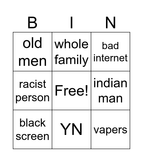 ome.tv bingooooo Bingo Card