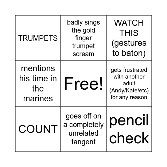Steve Bingo! Bingo Card
