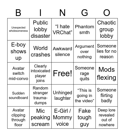 IBS Princess Bingo Card