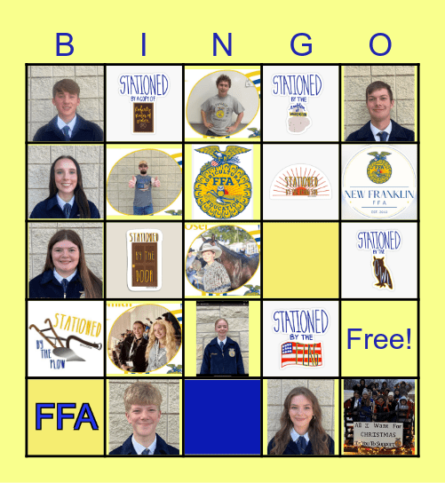 January FFA Meeting Bingo Card