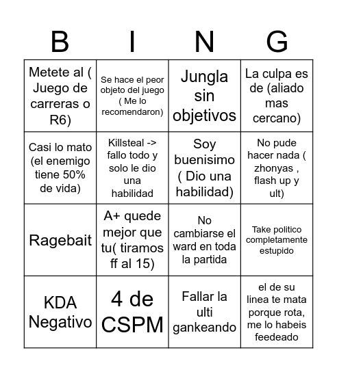 Bingo Daniel Cebola Bingo Card