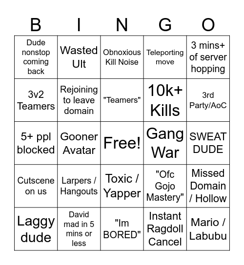 Sorcerers Bingo! Bingo Card