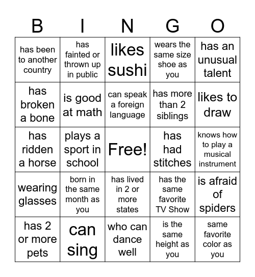 Bingo Card