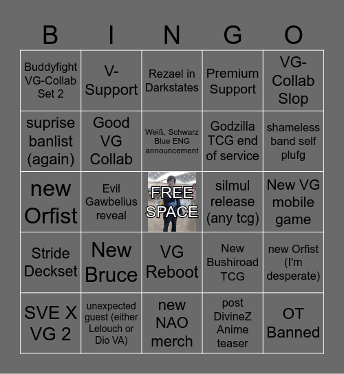 Bushiroad Slop Bingo Card