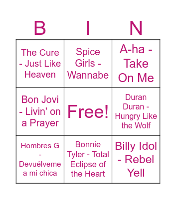 Quina musical Bingo Card