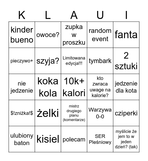 haul cukrzycowy Bingo Card