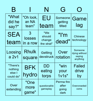 EPOXY Clan Battles Bingo Card