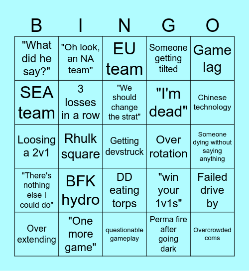 EPOXY Clan Battles Bingo Card