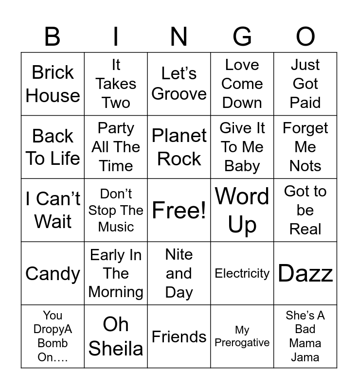 3-‘’-‘’-‘’ Bingo Card