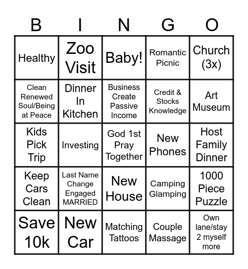 2026 Bingo Card